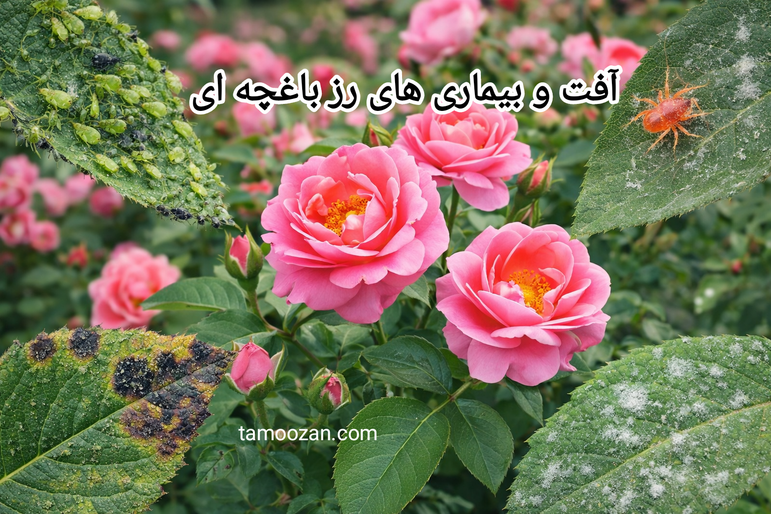 بررسی آفت و بیماری های رز باغچه ای به همراه راهکار