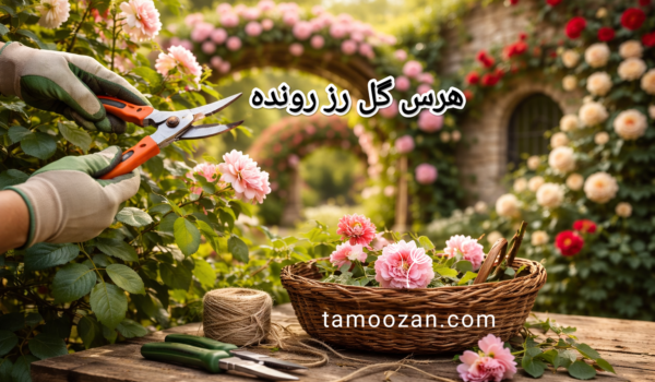 هرس گل رز رونده | زمان، روش صحیح و راز گل‌دهی بیشتر | تموزان