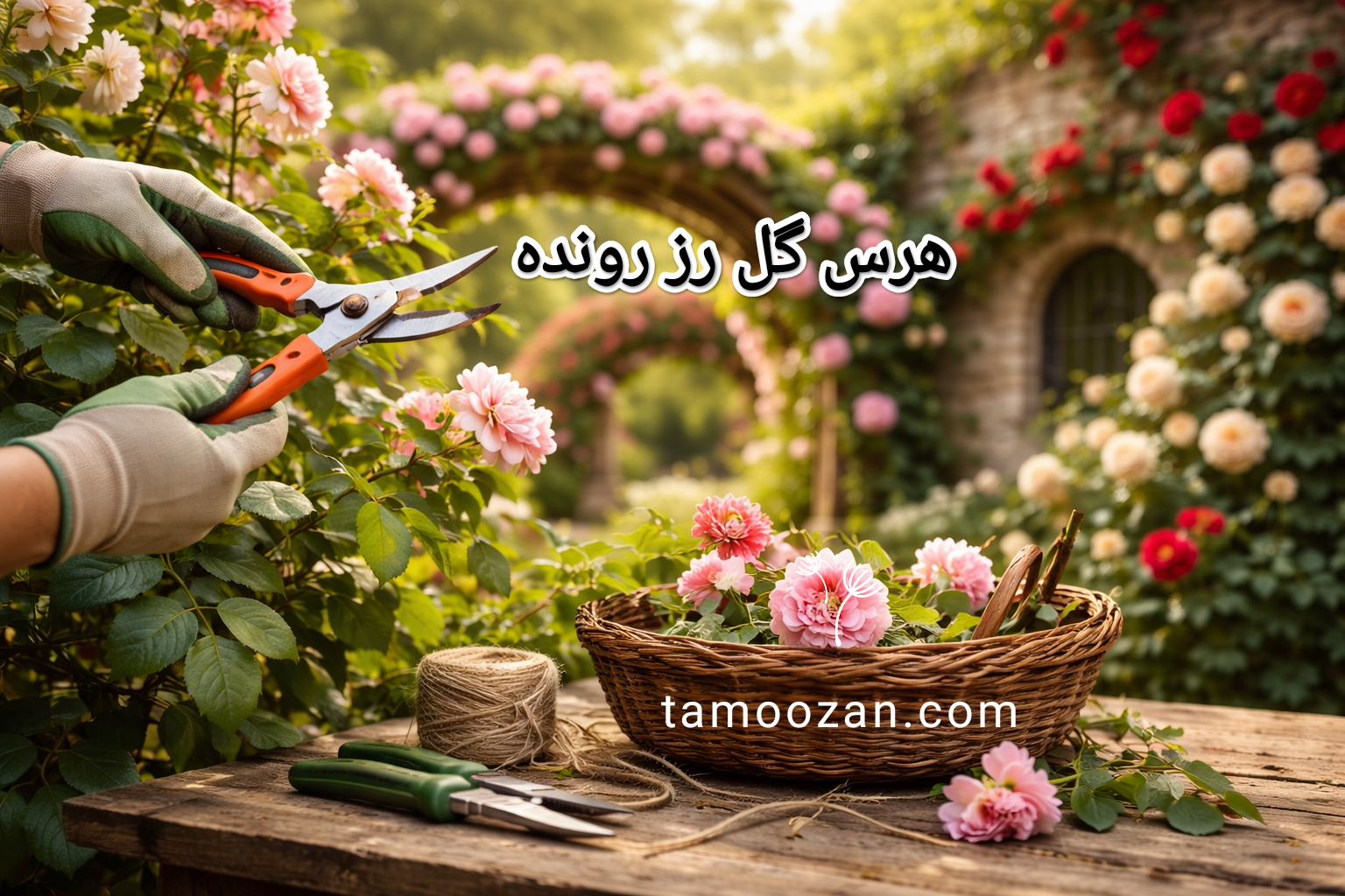 هرس گل رز رونده | زمان، روش صحیح و راز گل‌دهی بیشتر | تموزان